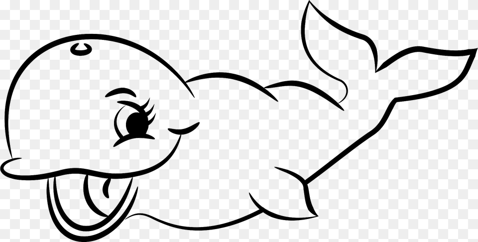 Cute Whale Black And White Clipart, Animal, Sea Life, Mammal, Fish Png