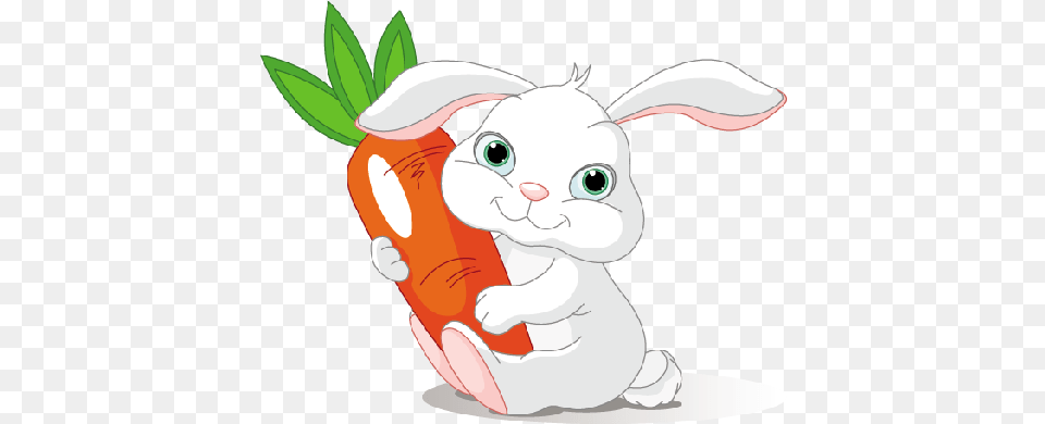 Cute White Baby Rabbit Holding Carrot Rabbit Carrot, Animal, Bird, Penguin, Produce Free Png Download