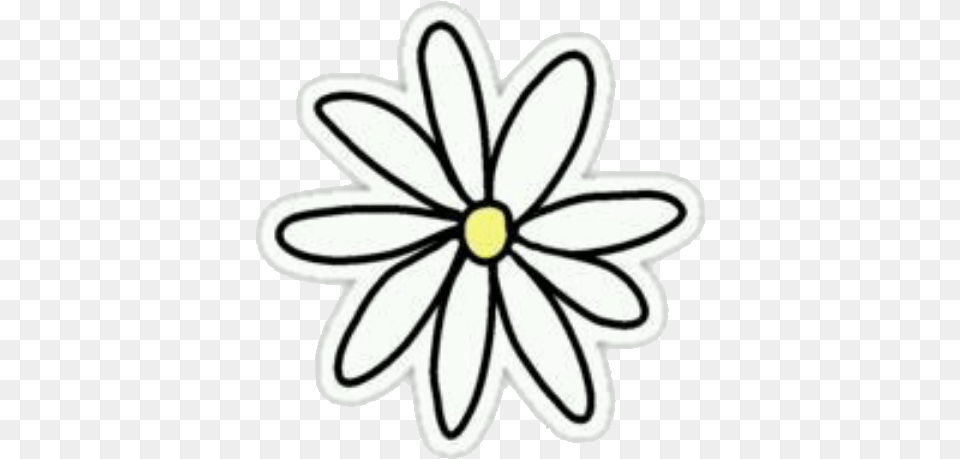 Cute White Flowers Flower Sticker Daisy Sticker, Plant, Ammunition, Grenade, Weapon Free Png Download