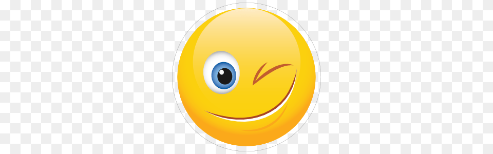 Cute Wink Emoji Sticker, Disk Free Png Download