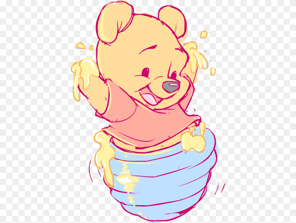 Cute Winnie The Pooh Baby, Person, Face, Head, Art Free Png