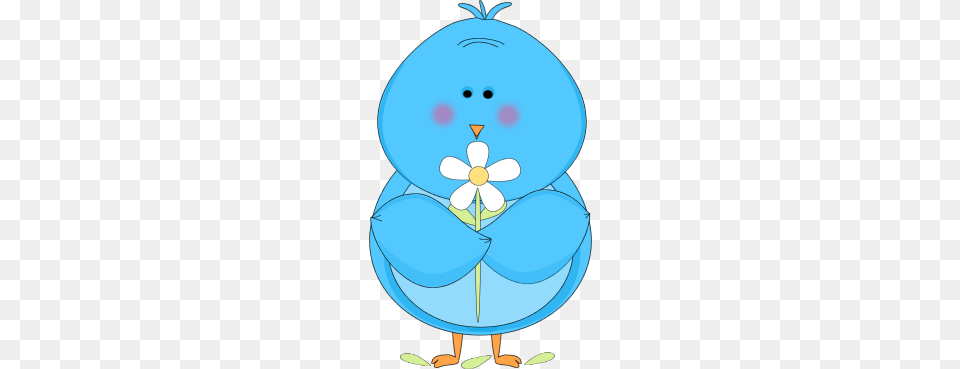 Cute Winter Bird Clip Art Blue Bird Holding A White Flower Clip, Plant, Cartoon, Balloon, Petal Free Transparent Png