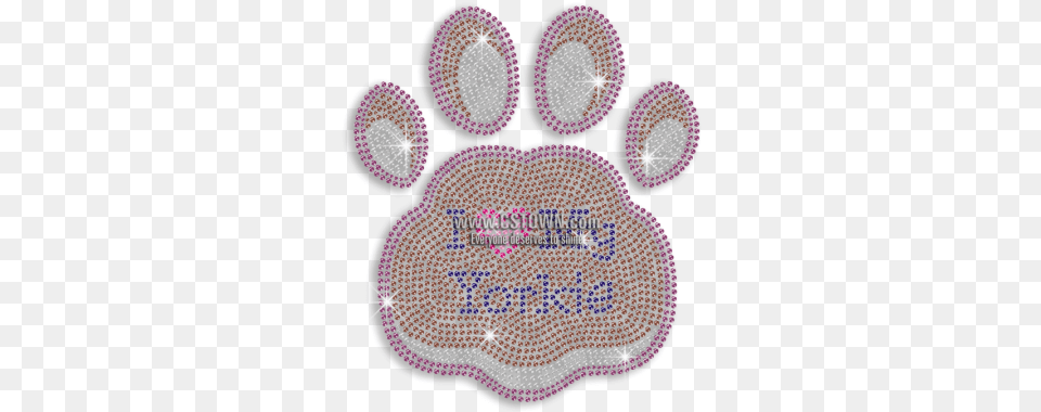Cute Yorkie Paw Print Iron On Rhinestone Transfer Yorkshire Terrier, Accessories, Chandelier, Lamp, Pattern Png
