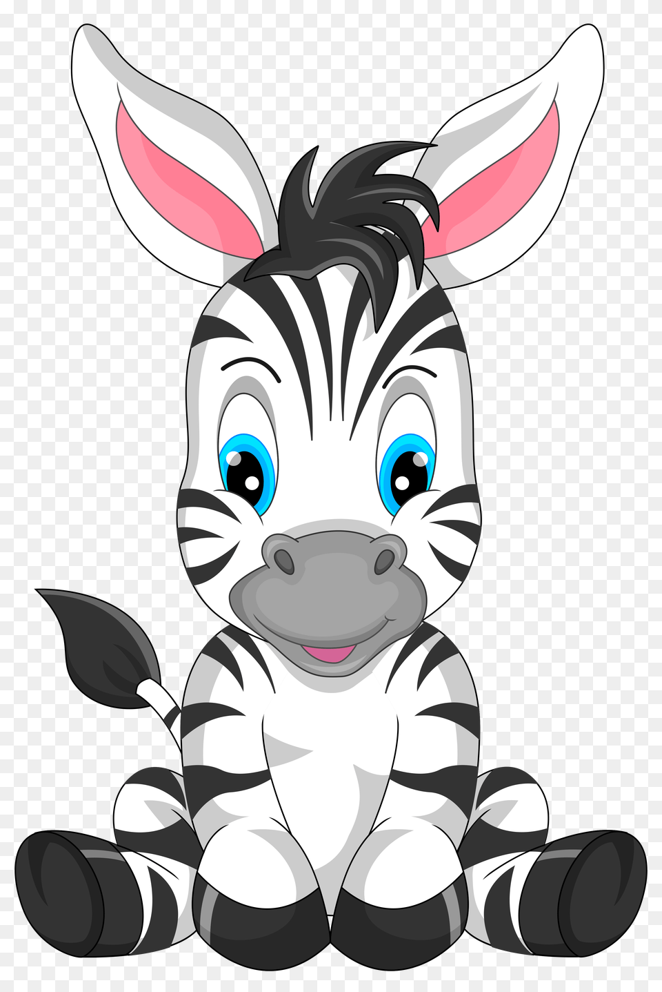 Cute Zebra Cartoon Clipart, Animal, Mammal, Face, Head Png Image