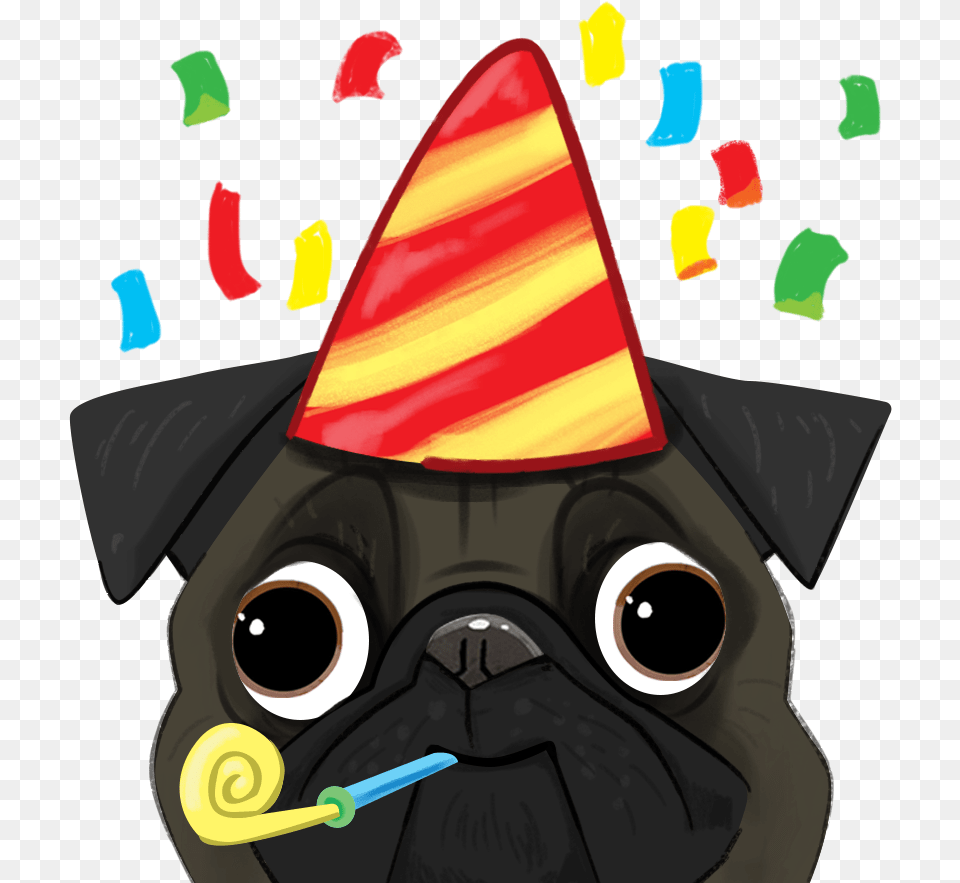 Cutest Pug Emojis Pug, Clothing, Hat, Food, Sweets Free Transparent Png