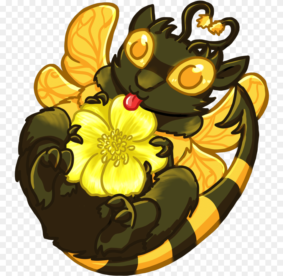Cutie Bumble Bee Dragon Package Illustration, Art, Graphics, Pattern, Floral Design Png