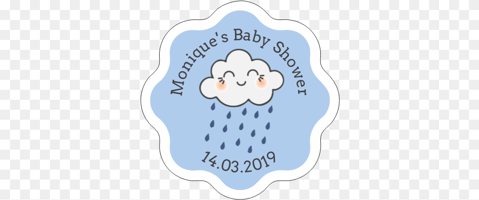 Cutie Cloud Baby Shower Sticker Blue Clip Art, Logo, Outdoors Free Png Download