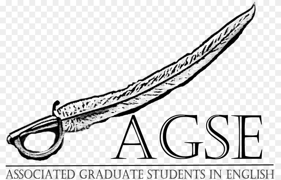 Cutlass With A Feather As A Blade And The Letters A Line Art, Gray Png Image