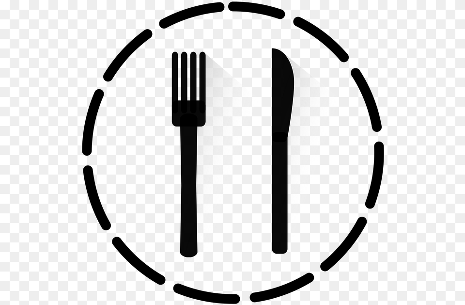Cutlery Eat Fork Knife Icon Round Strokes Meal Download Arrow Vector, Triangle Png