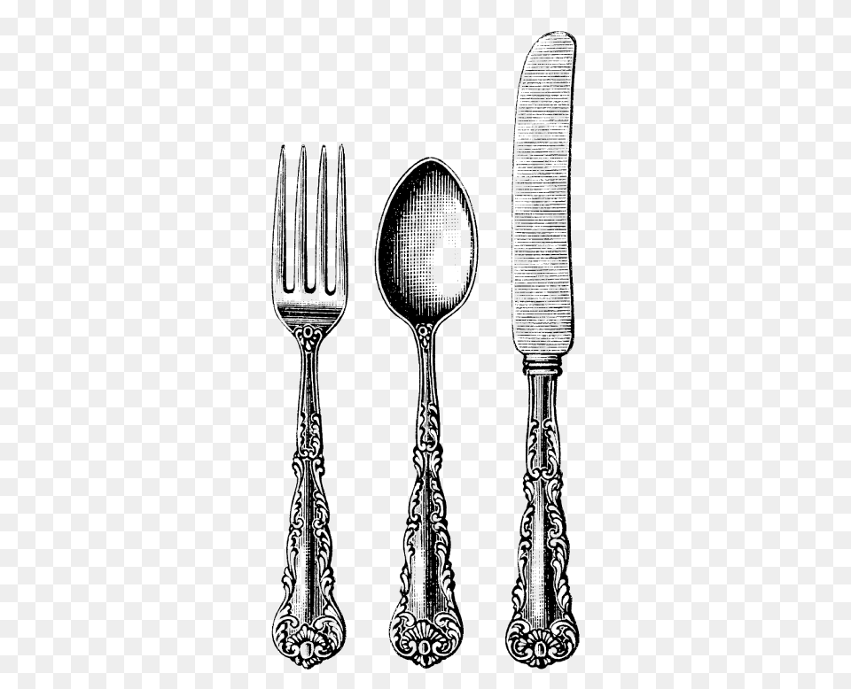 Cutlery Trio Vintage, Fork, Spoon, Architecture, Building Free Png