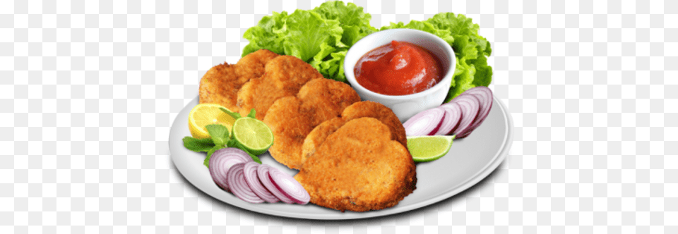 Cutlet, Food, Ketchup, Fritters Png Image