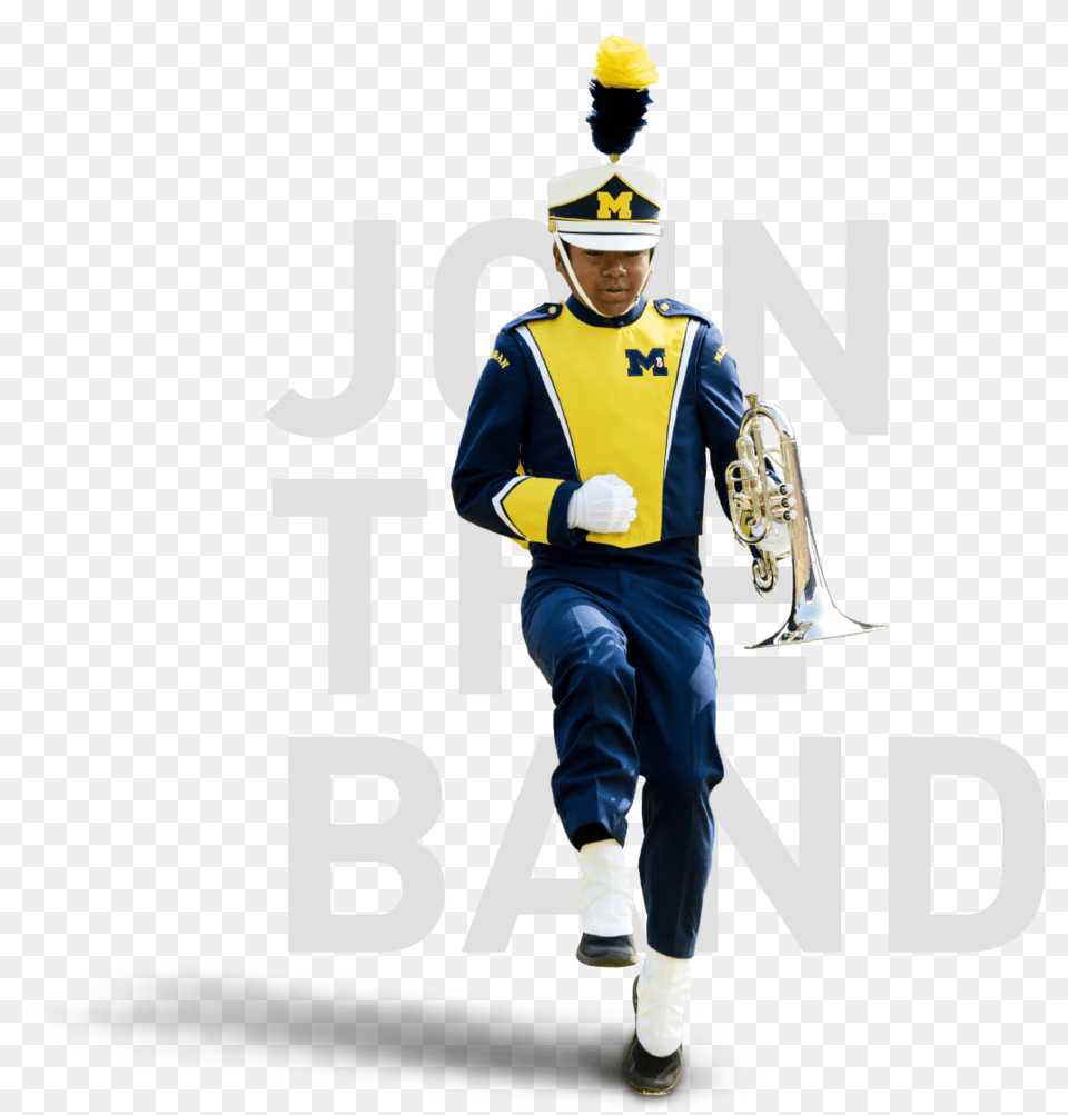 Cutout 01 Michigan Marching Band Uniforms, Person, People, Clothing, Glove Free Transparent Png