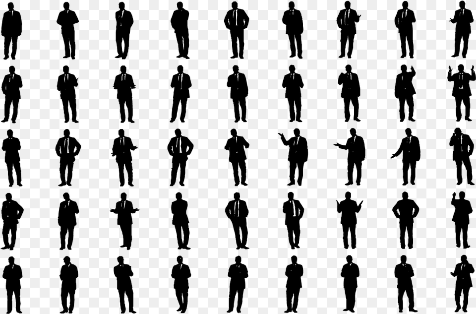 Cutout People Silhouettes Office Business Work Cut Out People Black, Gray Free Png Download