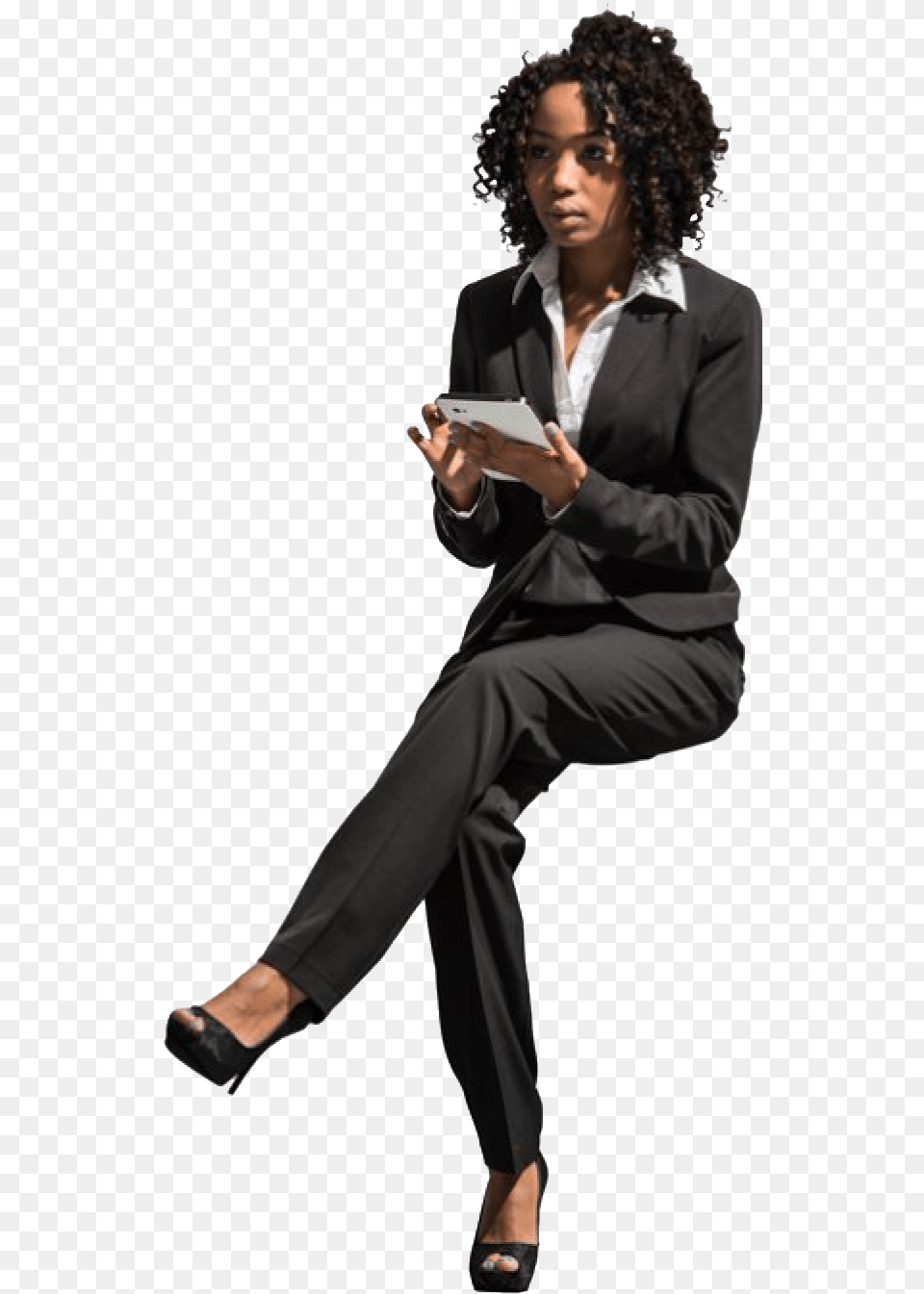 Cutout Woman Sitting People Business People Sitting, Suit, Formal Wear, Clothing, Reading Free Png