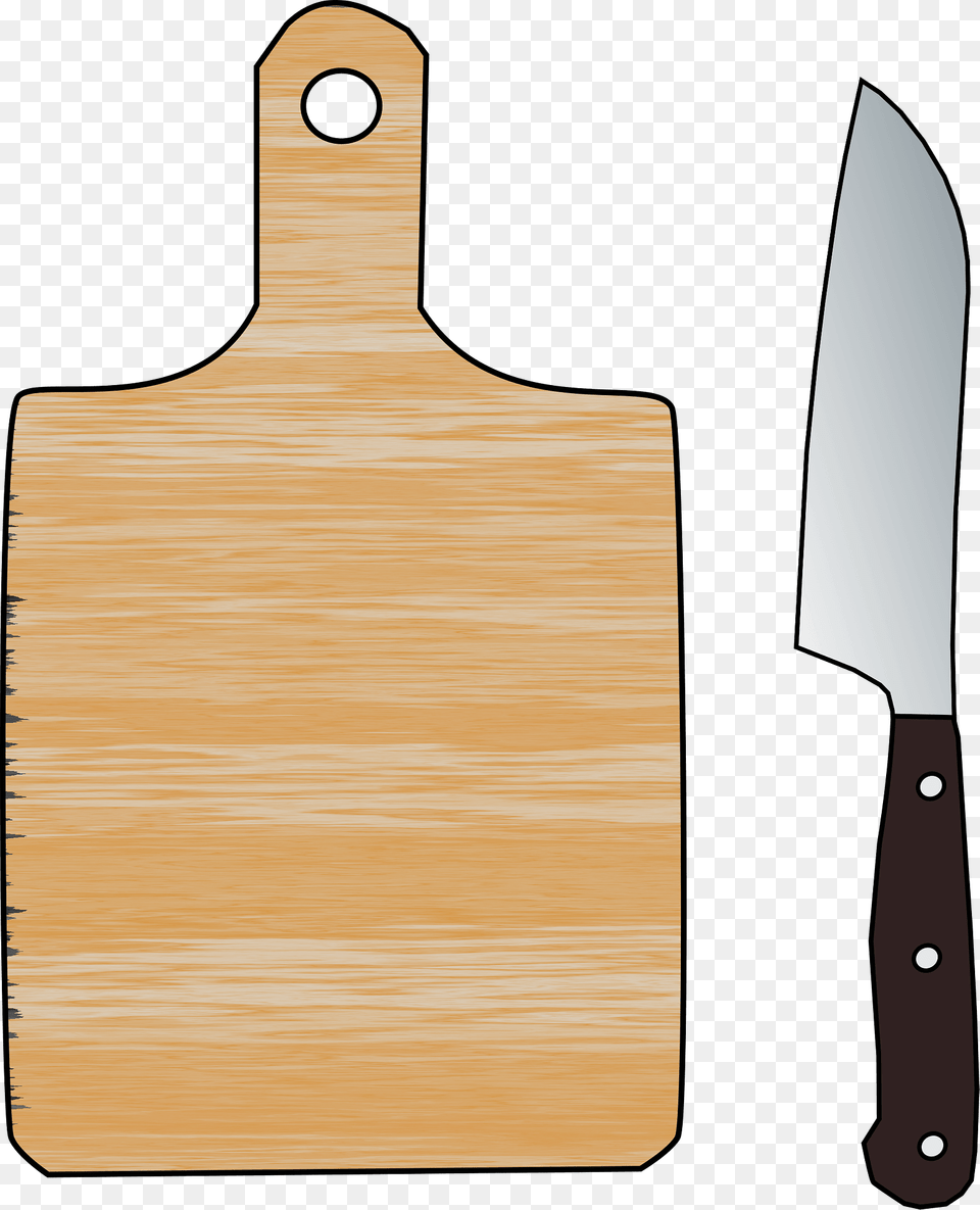 Cutting Board And Knife Clipart, Weapon, Blade, Chopping Board, Food Png Image