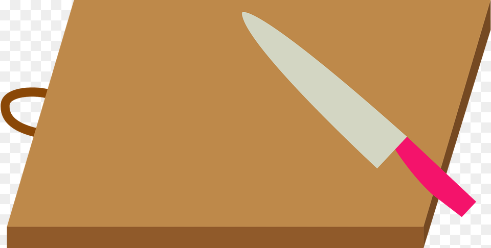 Cutting Board And Knife Clipart, Weapon, Blade, Dagger Png Image