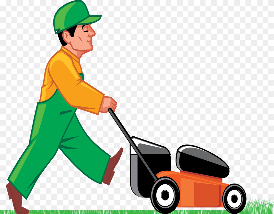 Cutting Grass Clipart, Plant, Lawn, Adult, Person Png