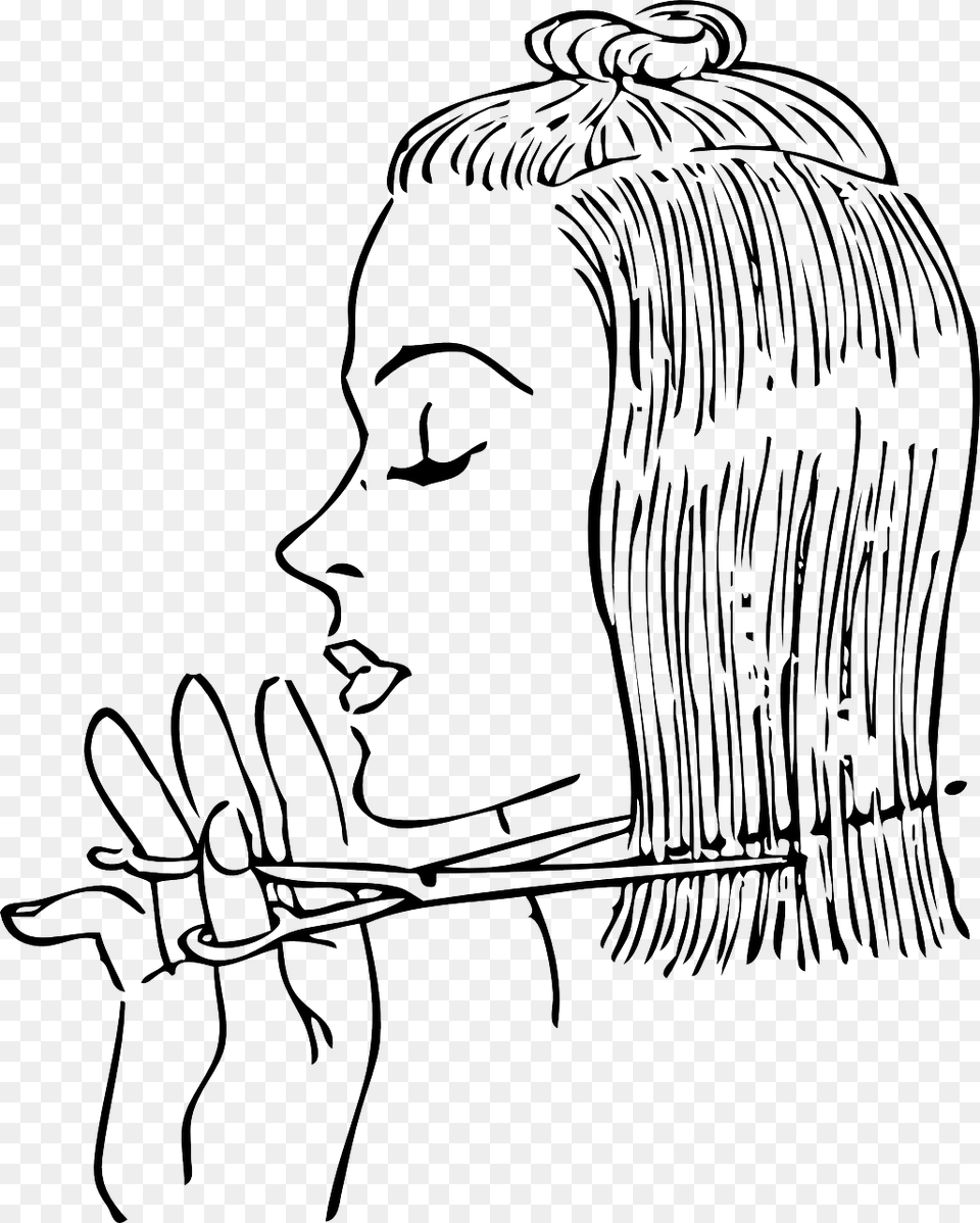 Cutting Hair Clipart, Art, Drawing, Person, Face Png Image