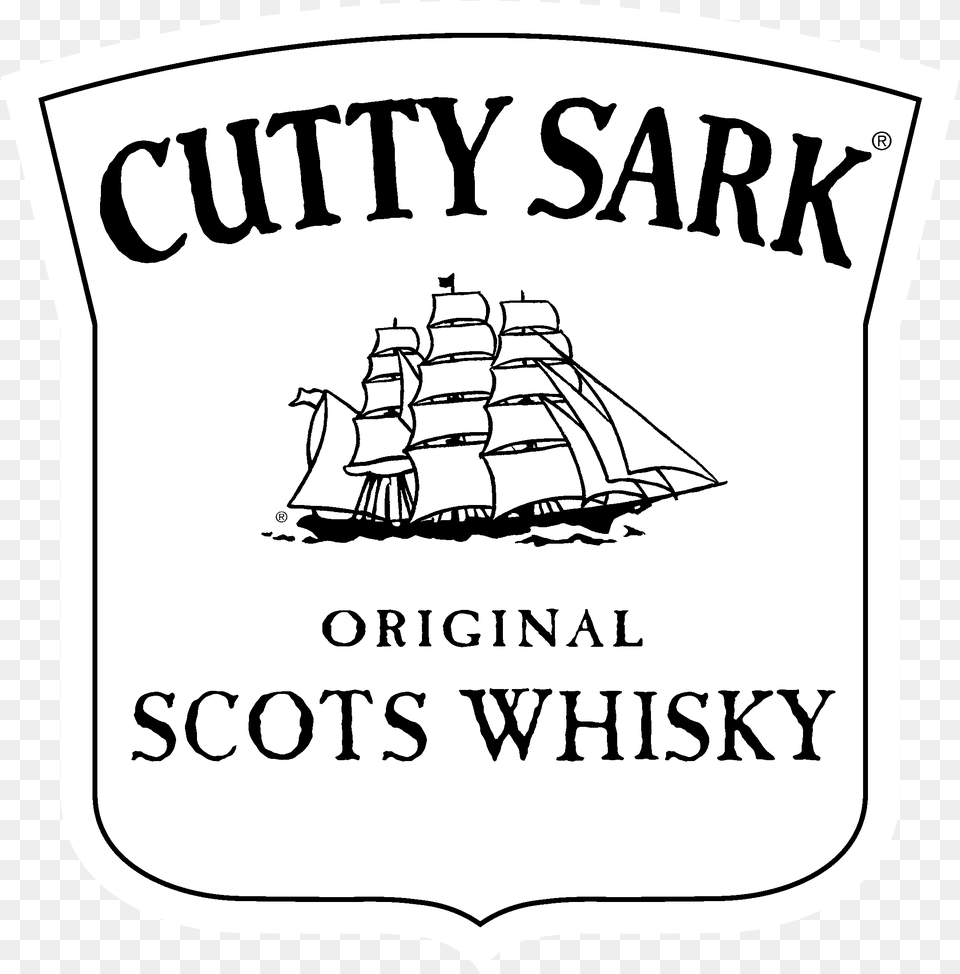 Cutty Sark Logo Black And White Cutty Sark Whisky, Boat, Transportation, Vehicle, Symbol Free Png