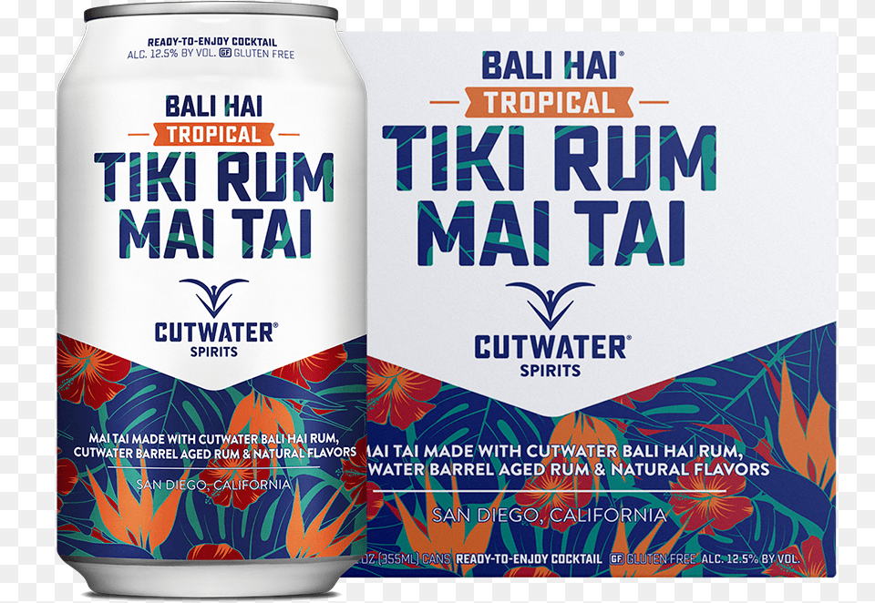 Cutwater Tiki Rum Mai Tai 4 Pack Tiki Rum Mai Tai Cutwater, Advertisement, Alcohol, Beer, Beverage Png