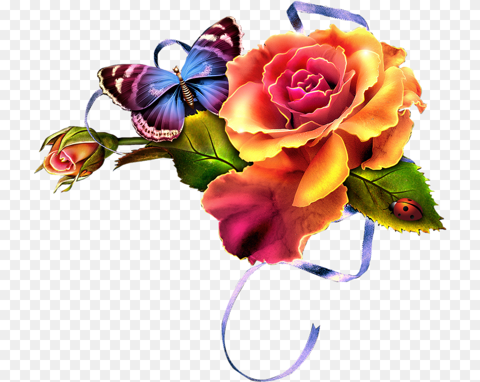 Cvetochnij Klipart Ot Barnali Bagchi Butterfly In Red Rose, Plant, Flower, Flower Arrangement, Flower Bouquet Free Png