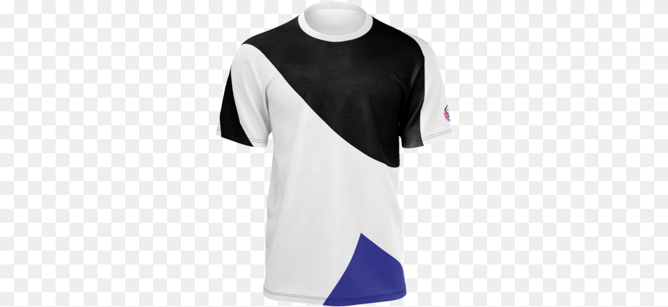 Cvmusic Abstract Style White Black Blue W Logo Active Shirt, Clothing, T-shirt, Jersey Free Transparent Png