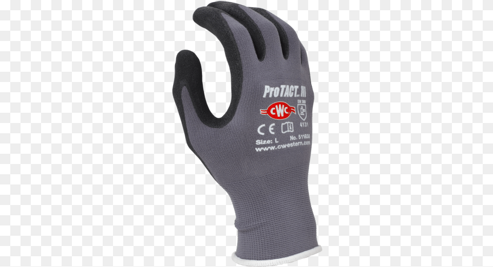 Cwc Protact Iii Micro Foam Nitrile Coated Gloves Large Hand, Clothing, Glove, Baseball, Baseball Glove Png Image