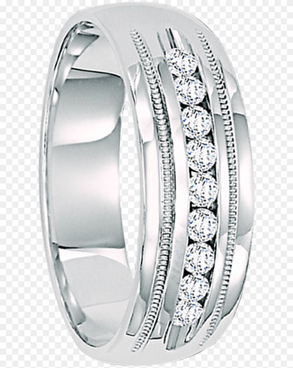 Cwt Mens Diamond Wedding Bands 14kt Engagement Ring, Silver, Platinum, Accessories, Jewelry Free Png