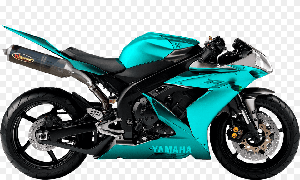 Cyan Green Blue Yamaha Motorcycle, Transportation, Vehicle, Machine, Spoke Free Png Download