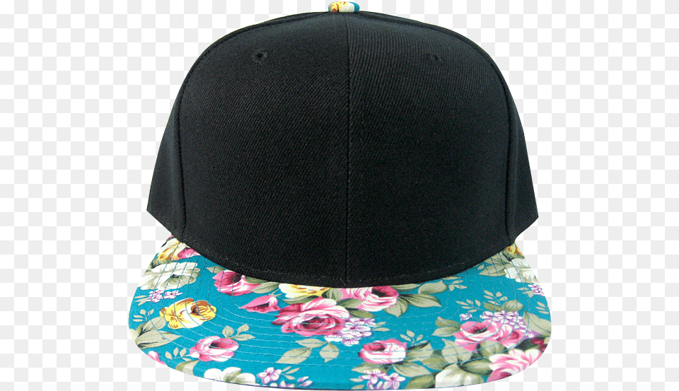 Cyan Rose Floral Snapback Baseball Cap, Baseball Cap, Clothing, Hat, Accessories Png