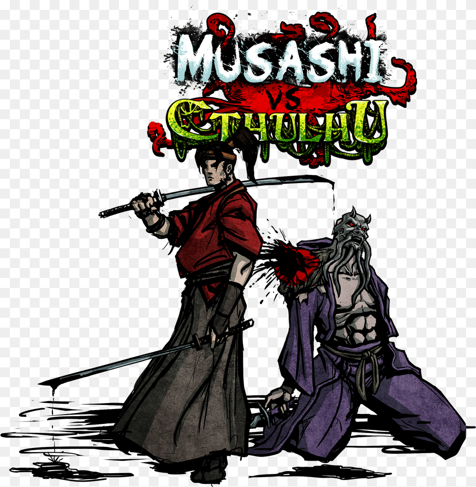 Cyber Rhino Studios Announces Global Access To Fast Paced Musashi Vs Cthulhu, Book, Comics, Publication, Adult Free Transparent Png