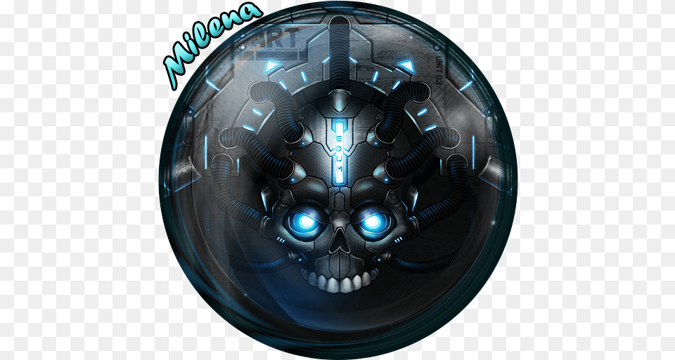Cyber Skull By Milena Agario Custom Dot, Sphere, Aircraft, Transportation, Vehicle Png Image