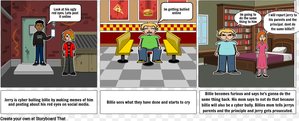 Cyberbully Storyboard By Cartoon, Book, Comics, Publication, Indoors Free Png