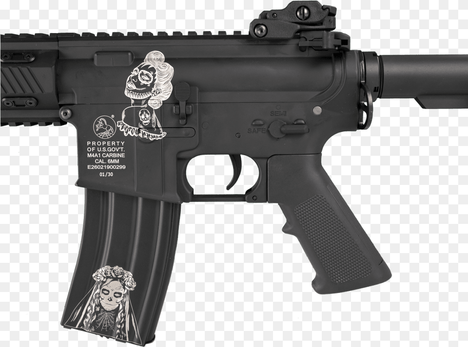 Cybergun Colt M4 Halloween Customs Aeg Full Metal Short Stock Assault Rifle, Weapon, Firearm, Gun, Handgun Free Transparent Png