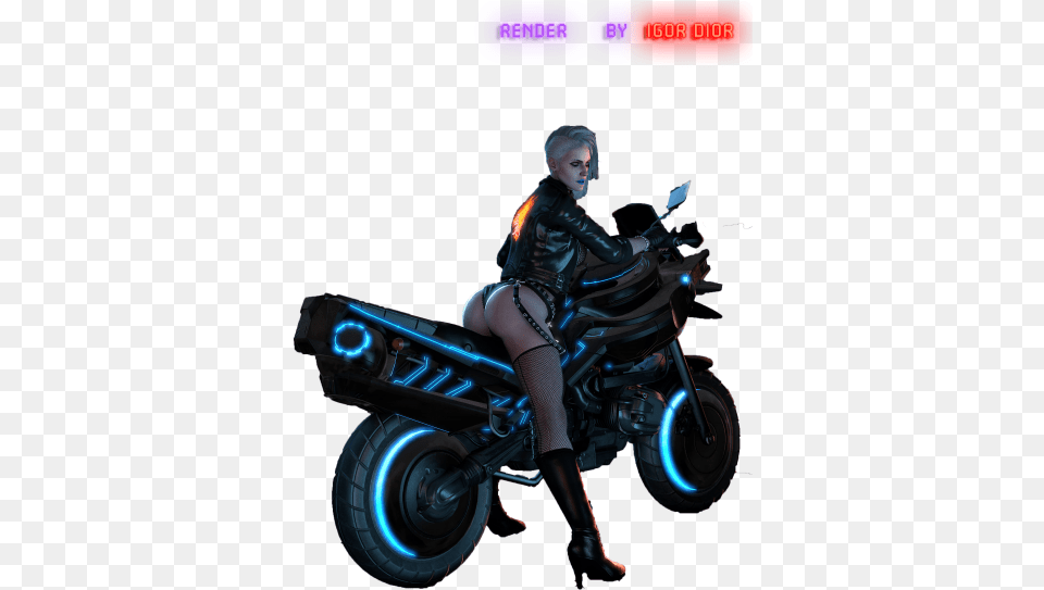 Cyberpunk 2077 Render Motorcycling, Adult, Person, Woman, Female Free Png