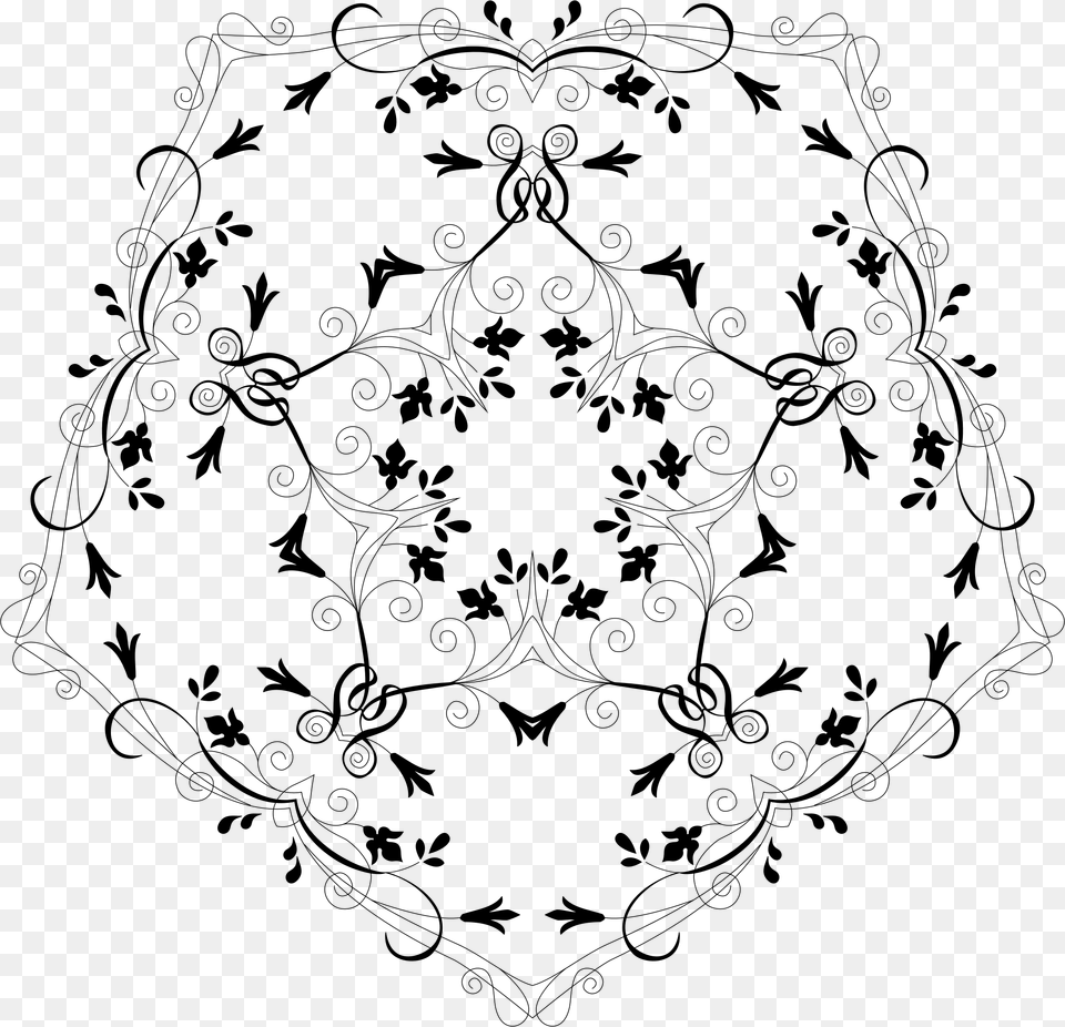 Cyberscooty Floral Border Extended 12 Clip Arts Visual Arts Icon Transparent, Gray Free Png