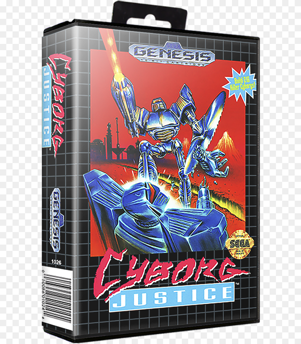 Cyborg Justice Sega Genesis Art Box, Person, Book, Comics, Publication Free Png Download