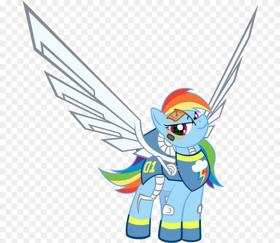 Cyborg Mechanical Wing Rainbow Dash Safe Cartoon, Animal, Fish, Sea Life, Shark Free Png