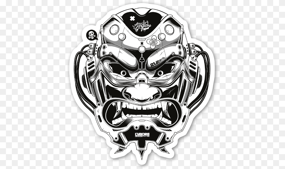 Cyborg Oni Sticker, Emblem, Symbol, Logo Png