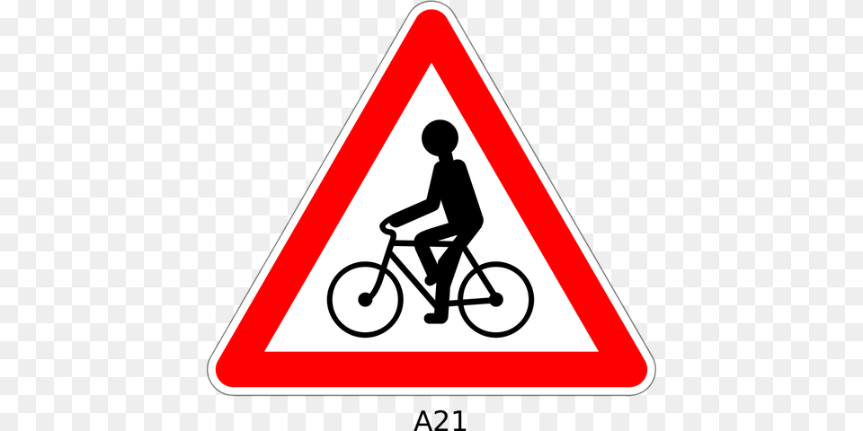 Cycle Route Ahead Sign Vector, Symbol, Bicycle, Vehicle, Transportation Free Png