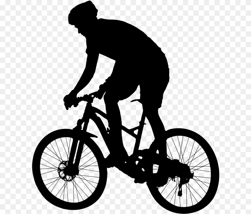 Cycling Cyclist Background Mountain Bike, Gray Free Transparent Png