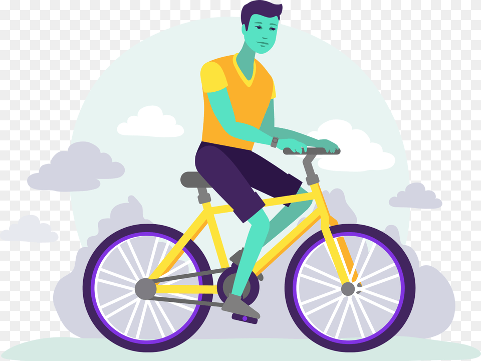 Cycling Hybrid Bicycle, Adult, Person, Man, Male Png Image