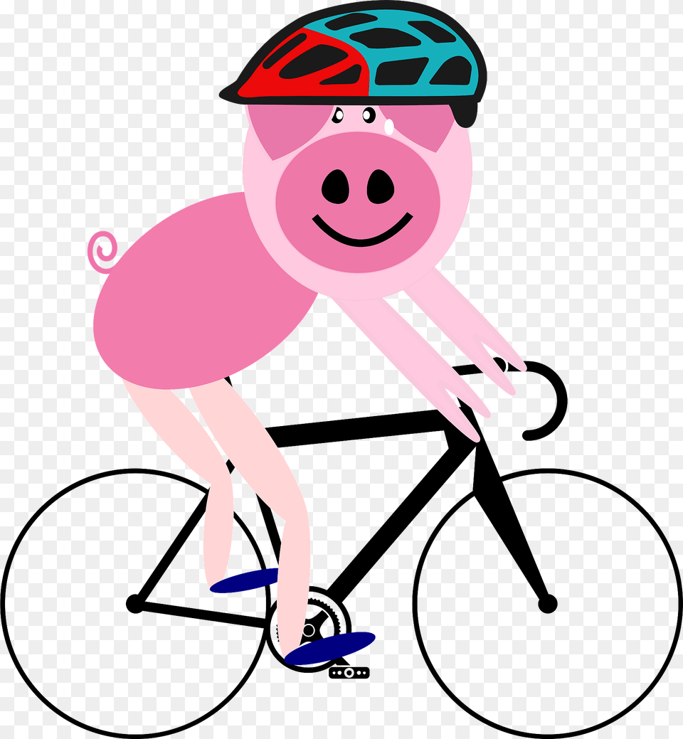 Cycling Pig Clipart, Bicycle, Transportation, Vehicle, Person Free Png Download