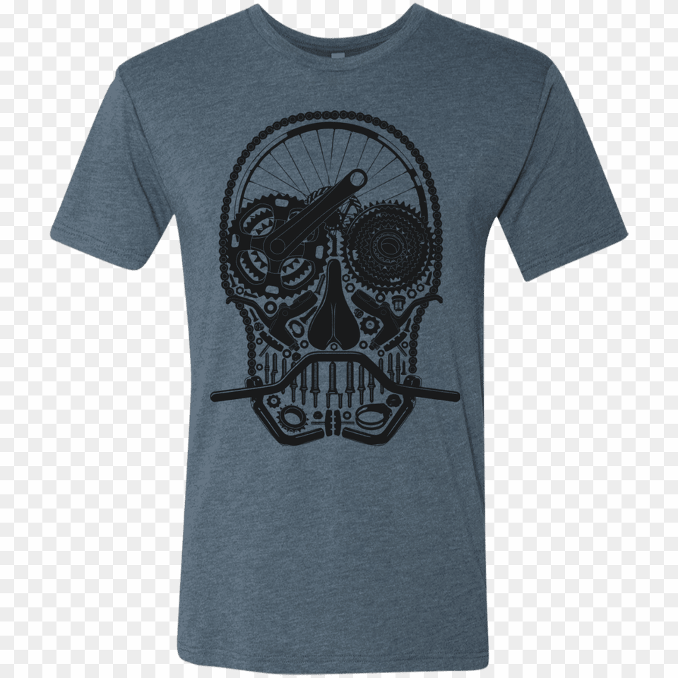 Cycling Skull Face Crew Neck T Shirt, Clothing, T-shirt Png