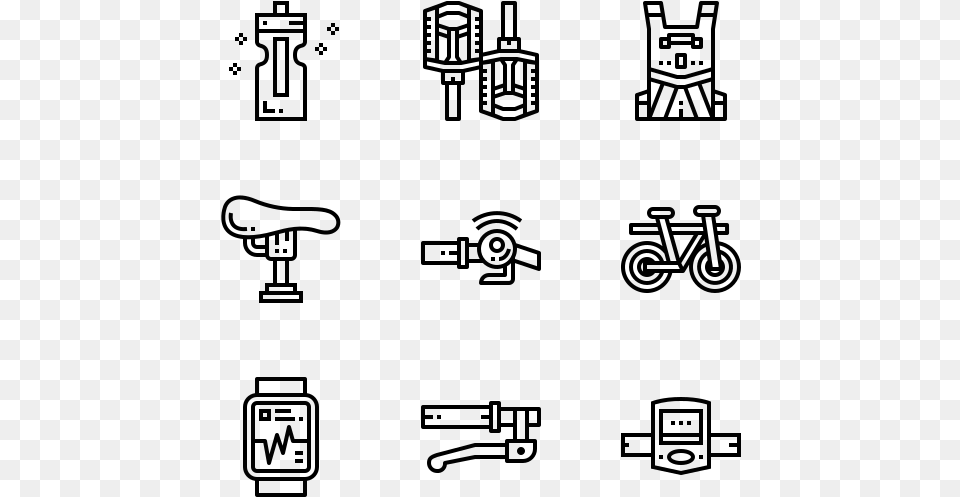 Cycling Takeaway Icons, Gray Free Png