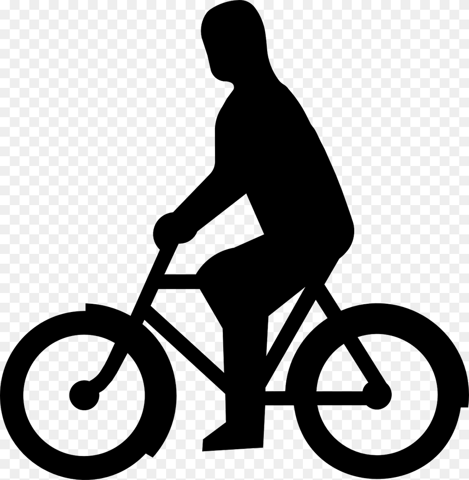 Cyclist Bicycle Bicyclist Bicycle Bike Sports Person On A Bike Clip Art, Gray Free Png