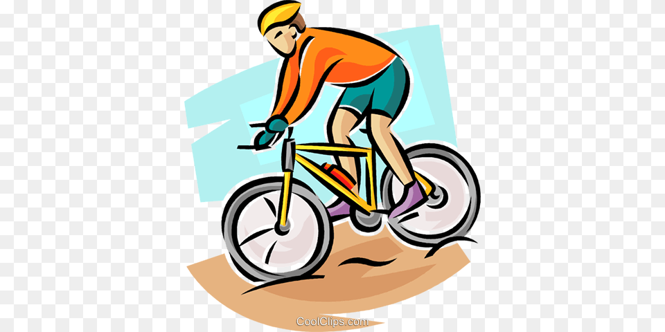 Cyclist Coming Down Hill Royalty Vector Clip Art Illustration, Bicycle, Vehicle, Transportation, Person Free Png Download