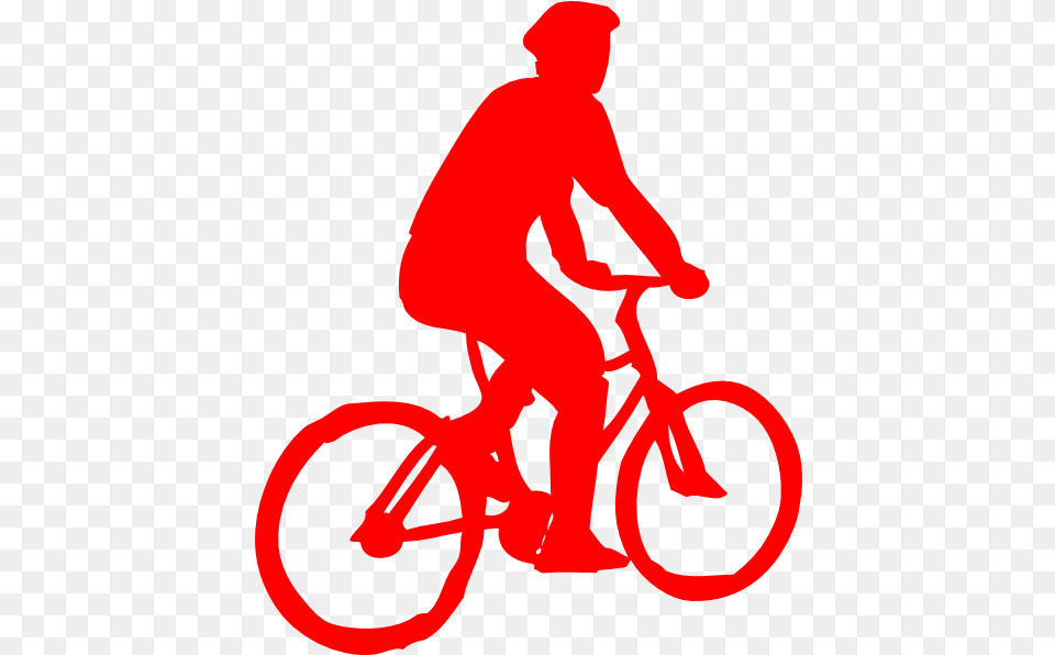 Cyclist Icon Red Clip Art Vector Clip Art People Cycling Silhouette, Bicycle, Person, Sport, Transportation Png Image