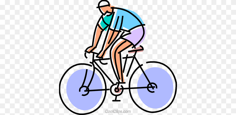 Cyclist Riding His Bike Royalty Vector Clip Art Illustration, Bicycle, Machine, Spoke, Transportation Png Image