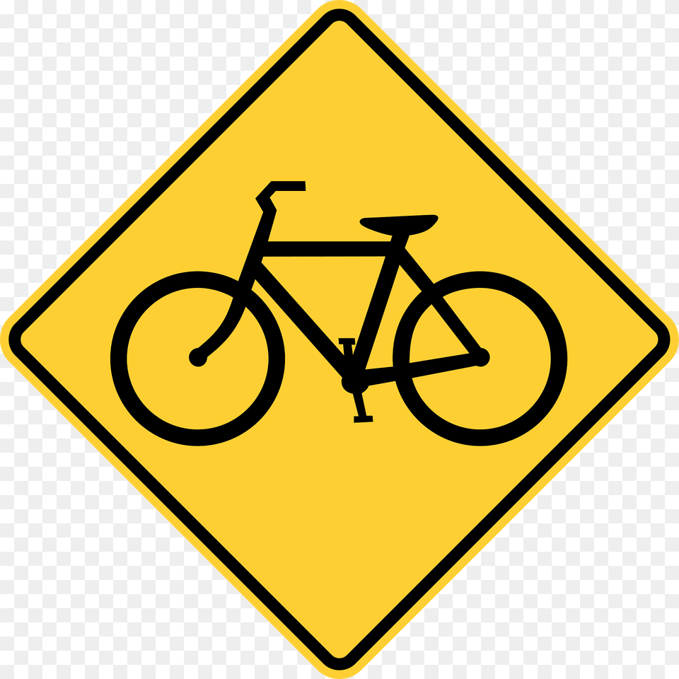 Cyclists Crossing Sign In Canada Clipart, Symbol, Bicycle, Transportation, Vehicle Png Image